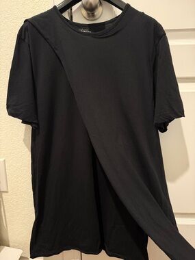 Zara Black Short-Sleeve Crewneck Tee - Solid Black